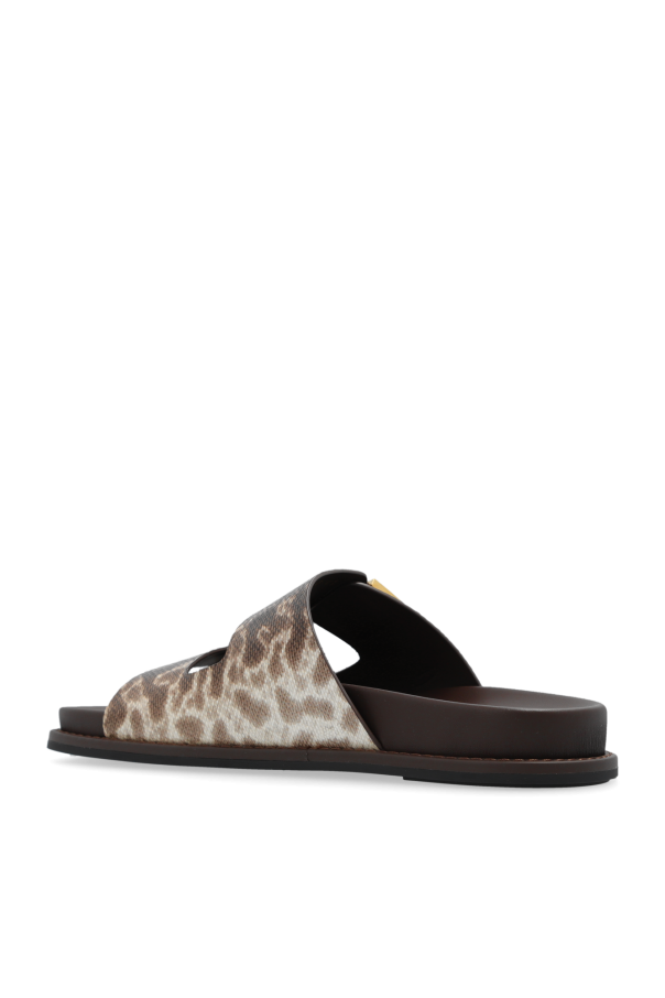 【FENDI】お買得★Feel ダブル ストラップ スライダー Fendi Feel Fabric Brown | Fendi